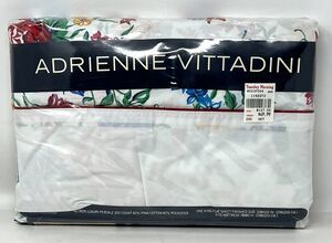VTG Fieldcrest ADRIENNE VITTADINI KING FLAT TOP SHEET Summer Garden Floral NOS